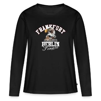 Frankfurt Berlin Finale 2023 Pokal - Frauen Premium Bio Langarmshirt - Schwarz - Vorne - Julia (174cm)