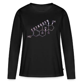 molécule d’œstrogène - T-shirt manches longues Premium bio Femme - noir - Devant - Julia (174cm)