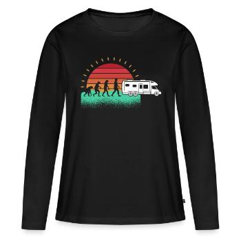 Camping-car camping-car Camping Evolution Camper - T-shirt manches longues Premium bio Femme - noir - Devant - Julia (174cm)