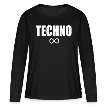 Techno infini - T-shirt manches longues Premium bio Femme - noir - Devant - Julia (174cm)
