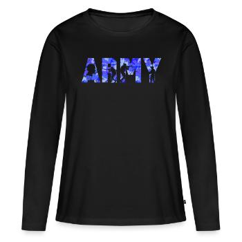 Heer, Militär, Luftwaffe, Marine, Marine, Amerika, USA - Frauen Premium Bio Langarmshirt - Schwarz - Vorne - Julia (174cm)