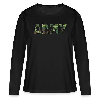 Heer, Militär, Luftwaffe, Marine, Marine, Amerika, USA - Frauen Premium Bio Langarmshirt - Schwarz - Vorne - Julia (174cm)