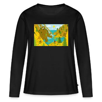 Golems de roche - T-shirt manches longues Premium bio Femme - noir - Devant - Julia (174cm)