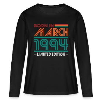 30th Birthday Vintage March 1994 Born in 1994 - Women's Premium Organic Long Sleeve Shirt - black - Front - Julia (174cm)