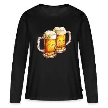 Chope à bière Chopes à bière Verres à bière Bière Alcool Alcool - T-shirt manches longues Premium bio Femme - noir - Devant - Julia (174cm)