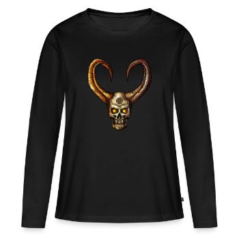 Crâne du diable 4 - T-shirt manches longues Premium bio Femme - noir - Devant - Julia (174cm)