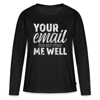 Votre e-mail ne m’a pas trouvé bien 7 - T-shirt manches longues Premium bio Femme - noir - Devant - Julia (174cm)