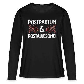 Post-partum et post-partum - T-shirt manches longues Premium bio Femme - noir - Devant - Julia (174cm)