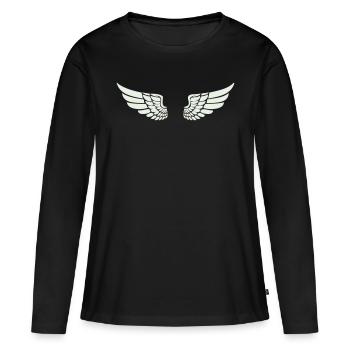 aile - T-shirt manches longues Premium bio Femme - noir - Devant - Julia (174cm)