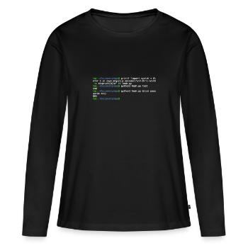 linux shell python hash - T-shirt manches longues Premium bio Femme - noir - Devant - Julia (174cm)
