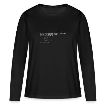 linux shell cat - T-shirt manches longues Premium bio Femme - noir - Devant - Julia (174cm)