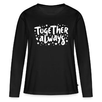 Ensemble toujours - T-shirt manches longues Premium bio Femme - noir - Devant - Julia (174cm)