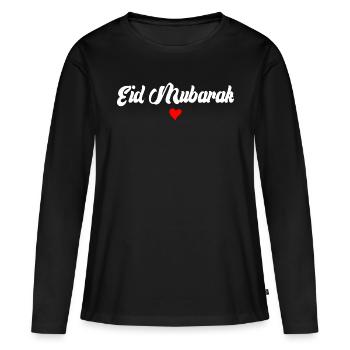 Islam Eid Mubarak - T-shirt manches longues Premium bio Femme - noir - Devant - Julia (174cm)