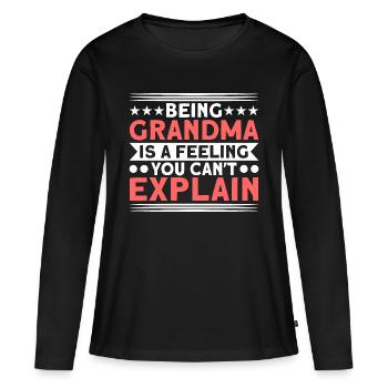 Grand-mère Grand-mère Grand-mère Cadeau - T-shirt manches longues Premium bio Femme - noir - Devant - Julia (174cm)