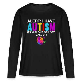 Autistic Autism Autistic Autistic Gift - Women's Premium Organic Long Sleeve Shirt - black - Front - Julia (174cm)