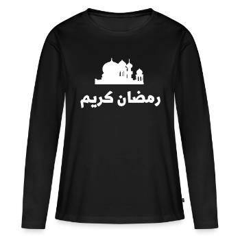 Ramadan Kareem - T-shirt manches longues Premium bio Femme - noir - Devant - Julia (174cm)