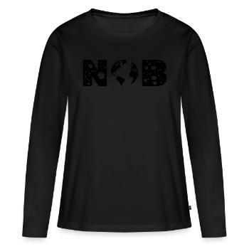 pas de planète B 000019 plan de travail 1 copie 8 - T-shirt manches longues Premium bio Femme - noir - Devant - Julia (174cm)
