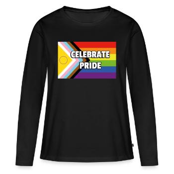 Inclusive Pride Progress Flag CELEBRATE PRIDE - Women's Premium Organic Long Sleeve Shirt - black - Front - Julia (174cm)