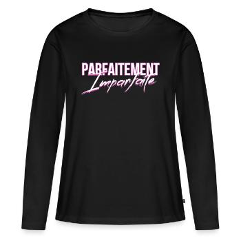 Femme parfaitement imparfaite Idée cadeau original - T-shirt manches longues Premium bio Femme - noir - Devant - Julia (174cm)
