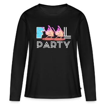 Fools Party - Women's Premium Organic Long Sleeve Shirt - black - Front - Julia (174cm)