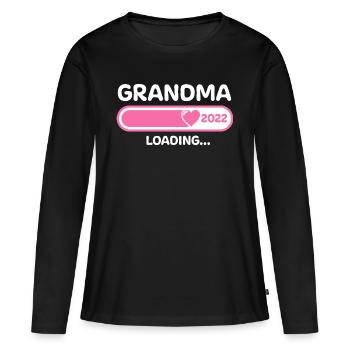 Oma 2022 Großmutter Glückwunsch - Frauen Premium Bio Langarmshirt - Schwarz - Vorne - Julia (174cm)