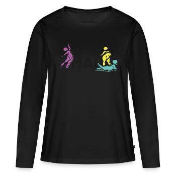 flat is mad - Frauen Premium Bio Langarmshirt - Schwarz - Vorne - Julia (174cm)