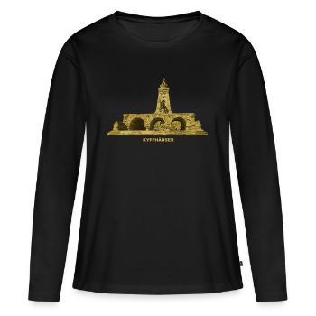 Kyffhaeuser Denkmal Barbarossa Bad Frankenhausen - Frauen Premium Bio Langarmshirt - Schwarz - Vorne - Julia (174cm)
