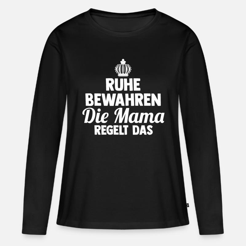 Mutter Mama - Frauen Premium Bio Langarmshirt - Schwarz