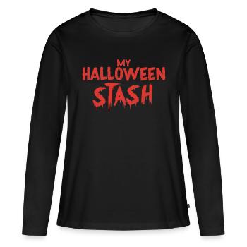 Ma réserve d’Halloween - T-shirt manches longues Premium bio Femme - noir - Devant - Julia (174cm)
