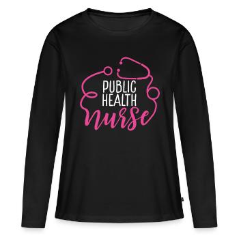 Épidémiologie d'appréciation des infirmières en santé publique - T-shirt manches longues Premium bio Femme - noir - Devant - Julia (174cm)