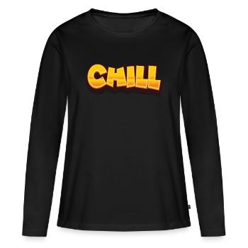 Chill chill - T-shirt manches longues Premium bio Femme - noir - Devant - Julia (174cm)