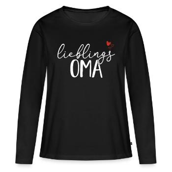 Lieblings Oma - Großmutter Geschenk Liebe Familie - Frauen Premium Bio Langarmshirt - Schwarz - Vorne - Julia (174cm)