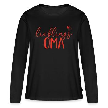 Lieblings Oma - Großmutter Geschenk Liebe Familie - Frauen Premium Bio Langarmshirt - Schwarz - Vorne - Julia (174cm)