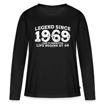 Legende seit 1969 54 Jahr der Perfektion - 54. - Frauen Premium Bio Langarmshirt - Schwarz - Vorne - Julia (174cm)
