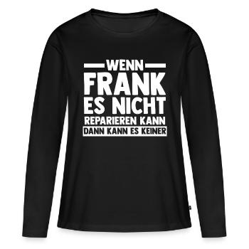 Frank - Frauen Premium Bio Langarmshirt - Schwarz - Vorne - Julia (174cm)