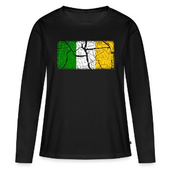 Offaly (comté) - T-shirt manches longues Premium bio Femme - noir - Devant - Julia (174cm)