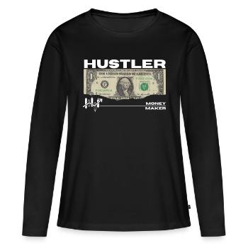 Hustler - Women's Premium Organic Long Sleeve Shirt - black - Front - Julia (174cm)