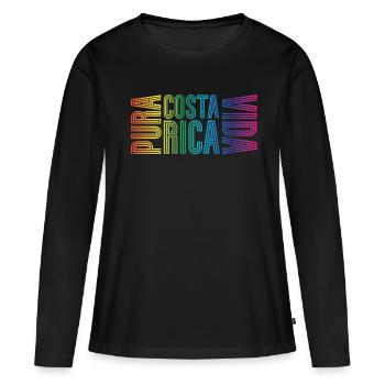 Costa Rica Pura Vida - T-shirt manches longues Premium bio Femme - noir - Devant - Julia (174cm)