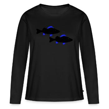 Poisson perche - T-shirt manches longues Premium bio Femme - noir - Devant - Julia (174cm)