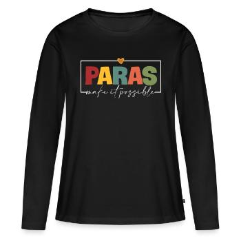 Paras rendre possible l’enseignant paraprofessionnel - T-shirt manches longues Premium bio Femme - noir - Devant - Julia (174cm)