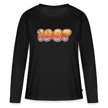 Millésime 1987 - T-shirt manches longues Premium bio Femme - noir - Devant - Julia (174cm)