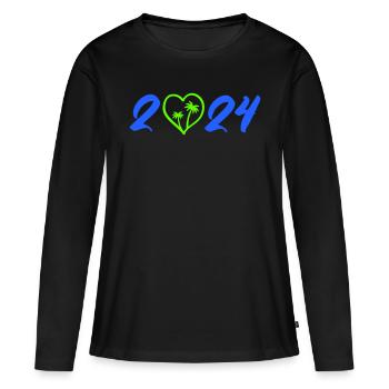 2024 - T-shirt manches longues Premium bio Femme - noir - Devant - Julia (174cm)