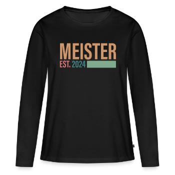 Meister Est. 2024 - Frauen Premium Bio Langarmshirt - Schwarz - Vorne - Julia (174cm)