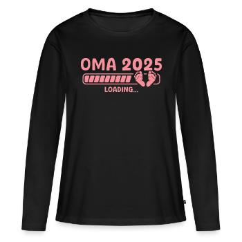 Werdende Oma 2025 loading Großeltern - Frauen Premium Bio Langarmshirt - Schwarz - Vorne - Julia (174cm)