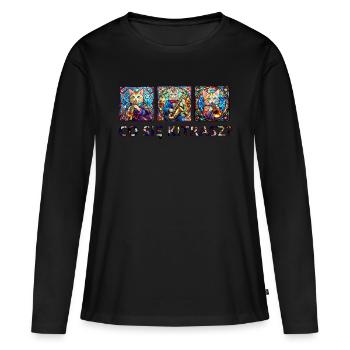 QUE FAIS-TU? - T-shirt manches longues Premium bio Femme - noir - Devant - Julia (174cm)