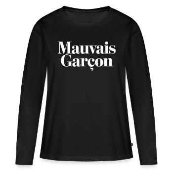 Mauvais garçon - T-shirt manches longues Premium bio Femme - noir - Devant - Julia (174cm)