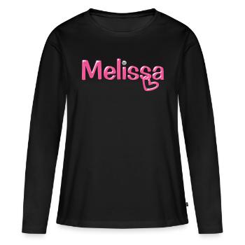 Melissa Name Balloon Police - T-shirt manches longues Premium bio Femme - noir - Devant - Julia (174cm)