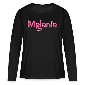 Melanie Name Balloon Police - T-shirt manches longues Premium bio Femme - noir - Devant - Julia (174cm)