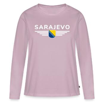Sarajevo Bosnien Fan T-Shirt - Frauen Premium Bio Langarmshirt - Altrosa - Vorne - Julia (174cm)