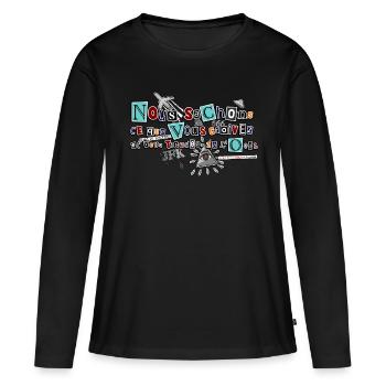 Complots - T-shirt manches longues Premium bio Femme - noir - Devant - Julia (174cm)